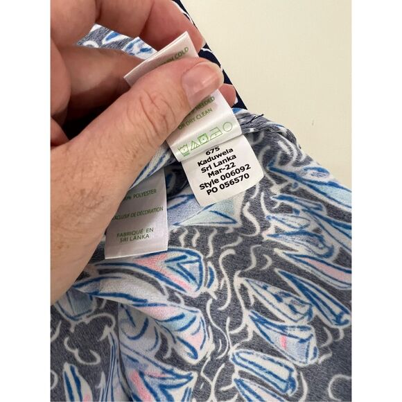 Lilly Pulitzer Womens Navy Sails and Stripes Print Jane Shift Dress Size 2 - Picture 7 of 7